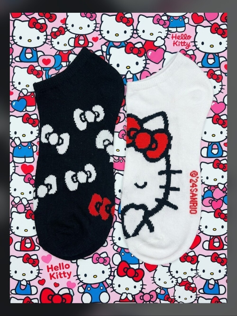 Hello Kitty White Or Black No Show Socks..Choose One-NEW!